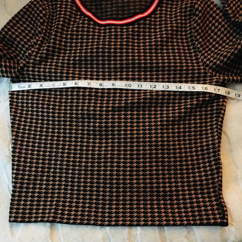 ONLY Zandra 2019 Pullover Houndstooth Knit Sweater With Preppy Stripes Size S - Picture 13 of 16